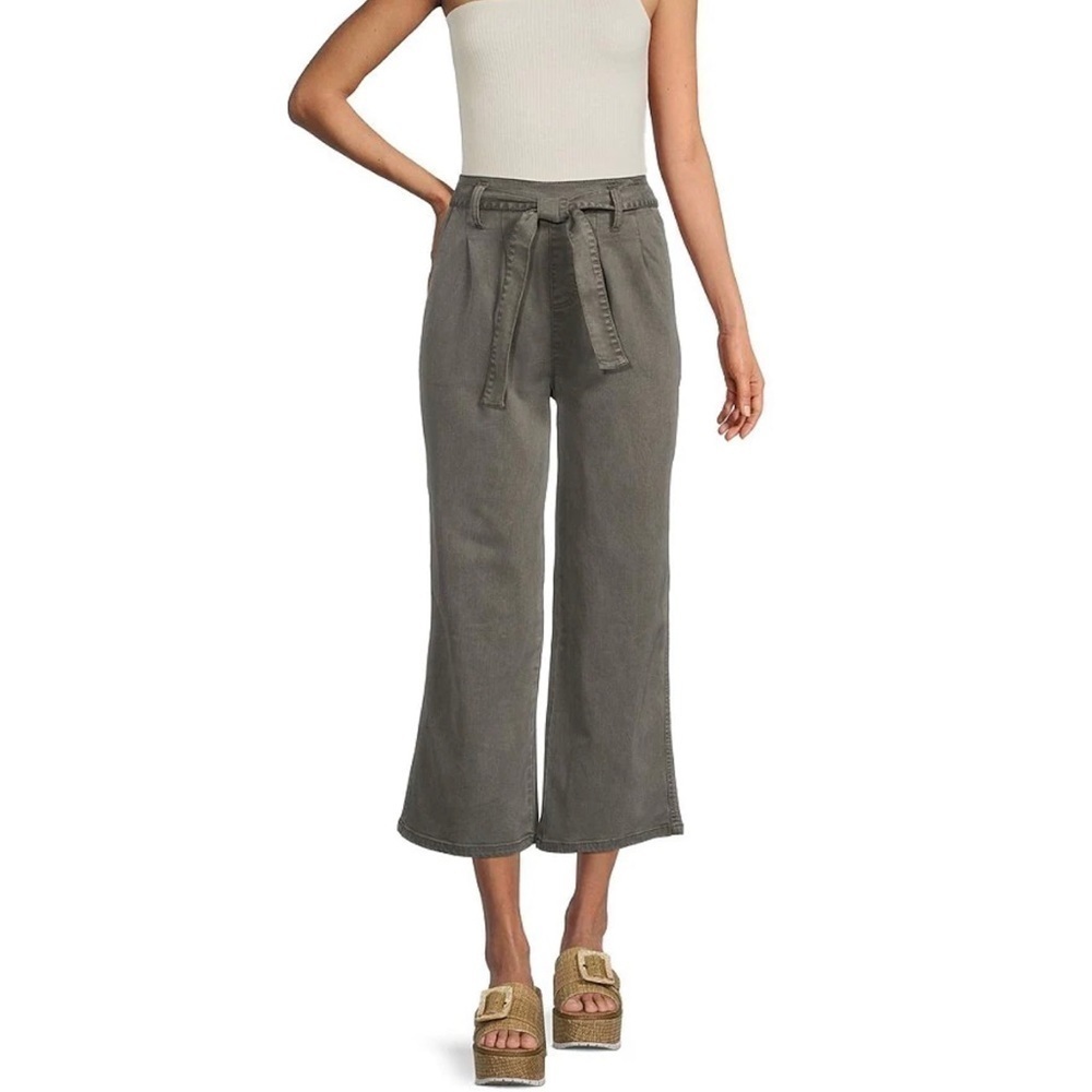 Splendid Alys Tie High Waist Wide Leg Cropped Pants